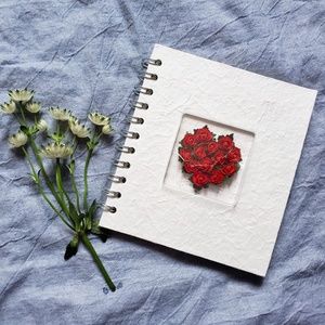 Beautiful Notebook with Roses and Musical notes on the cover